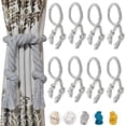 thumbnail image 1 of 8 Pack Attaches de Rideaux en Corde, Attaches de Rideaux Extérieures, Supports de Rideaux en Coton Naturel, Attaches de Rideaux Rustiques de Village, Attaches de Rideaux Nautiques pour Pergola de Patio, Gris, 1 of 5