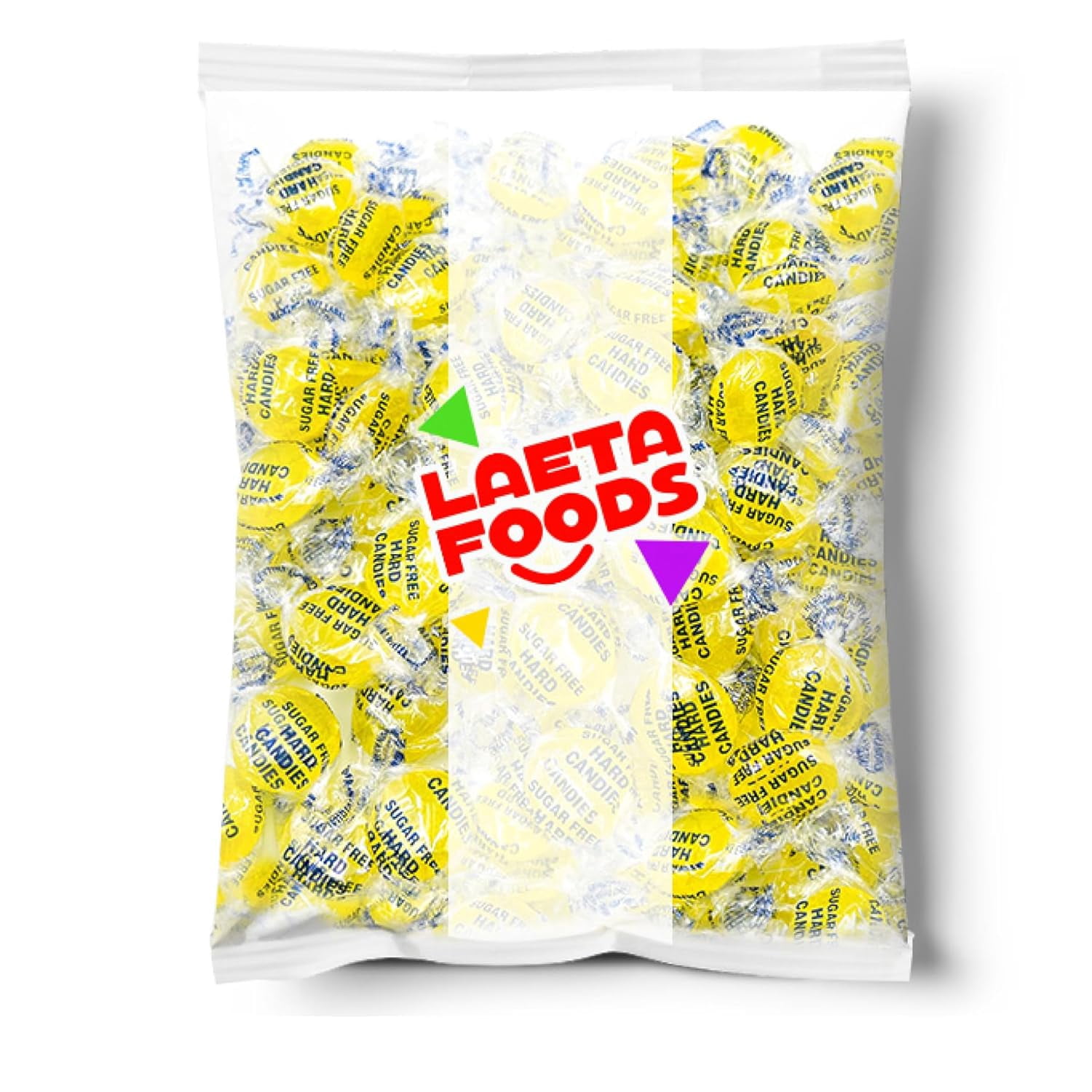 LaetaFood Arcor Sugar-Free Lemon Buttons Hard Candy, Individually Wrapped (2 Pound Bag)