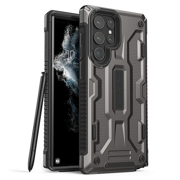 VRS Design Phone Case for Galaxy S22 Ultra (2022),  [Terra Guard] Premium Sturdy Dual Guard Phone Case (Metal Black)