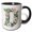 Black/White, variant on 3drose, Pretty Watercolor Floral Monogram Letter D, 11oz Two-tone Black Mug