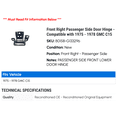 thumbnail image 2 of Front Right Passenger Side Door Hinge - Compatible with 1975 - 1978 GMC C15 1976 1977, 2 of 2