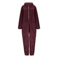 thumbnail image 5 of Wlynlyn Pajamas Jumpsuits for Women Fleece Onesie Winter Warm Rompers 1 Piece Hooded Ear Sherpa Outfits Cute Sleepwear, 5 of 10