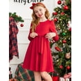 thumbnail image 5 of Arshiner Girls Dresses Puff Long Sleeve Fall Winter Formal Party Belted Dress with Pockets, 5 of 6