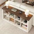 thumbnail image 4 of Danolapsi 3 Tier Farmhouse Horizontal Bookcase,8 Cube Storage Organizer Bookshelf, 62 Inch Wood Storage Bookcase for Entryway, Long Low Bookshelves for Living Room, 4 of 9