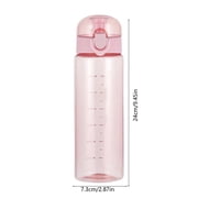 Taotanxi Water Bottle Sports Water Bottle, Reusable Clear Water Bottle BPA-Free Water Bottle, Leak-Proof Plastic Water Bottle, Flip Top Drink Bottles for Travel Gym (26oz, Pink)