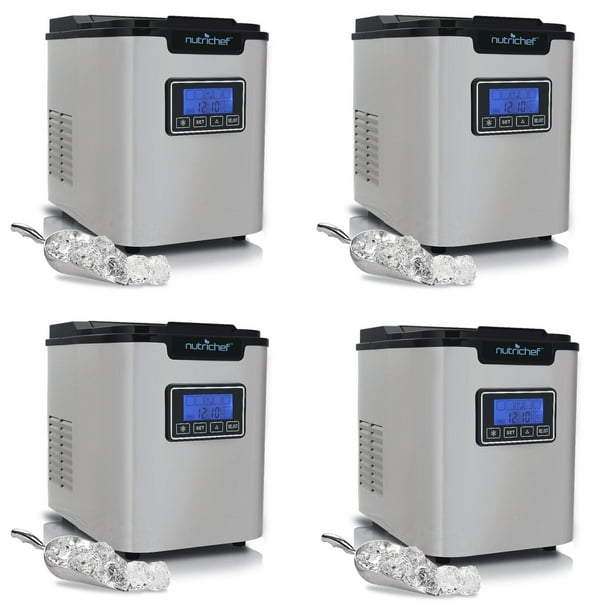 NutriChef Portable Countertop Self Cleaning Ice Cube Maker Machine