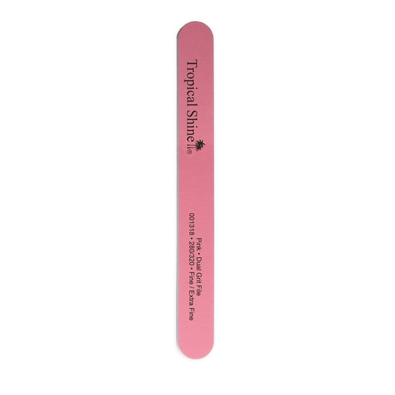 Tropical Shine Nail File Dual Grit File PINK 280/320 (Fine/ Extra Fine) 7 in x 3/4 in