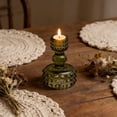 thumbnail image 1 of Glass Decorative Candlestick 3.94In Secure Candle Holding Design Room Highlight Feature Versatile Indoor Placement Ornament for Living Room Dining Room Table Centerpiece Bookshelf Kitchen Space Decor, 1 of 6