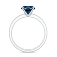 thumbnail image 3 of London Blue Topaz Solitaire Bridal Ring Set with Diamond Enhancer (2 CT, AAA Grade), 14K White Gold, US 12.00, 3 of 9