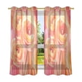 thumbnail image 6 of Yayeee Window Curtains Set of 2 for Living Room Light Filtering 63"x52", Pink Flowers, 6 of 7