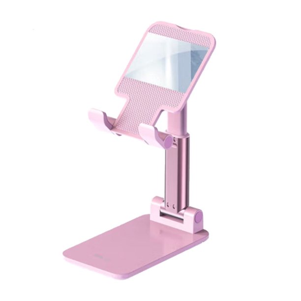 Bearachild Soporte para teléfono Almohadilla antideslizante 50-145 ° Soporte de altura ajustable Tableta Teléfono inteligente Soporte de Teléfono y Comunicación Rosado