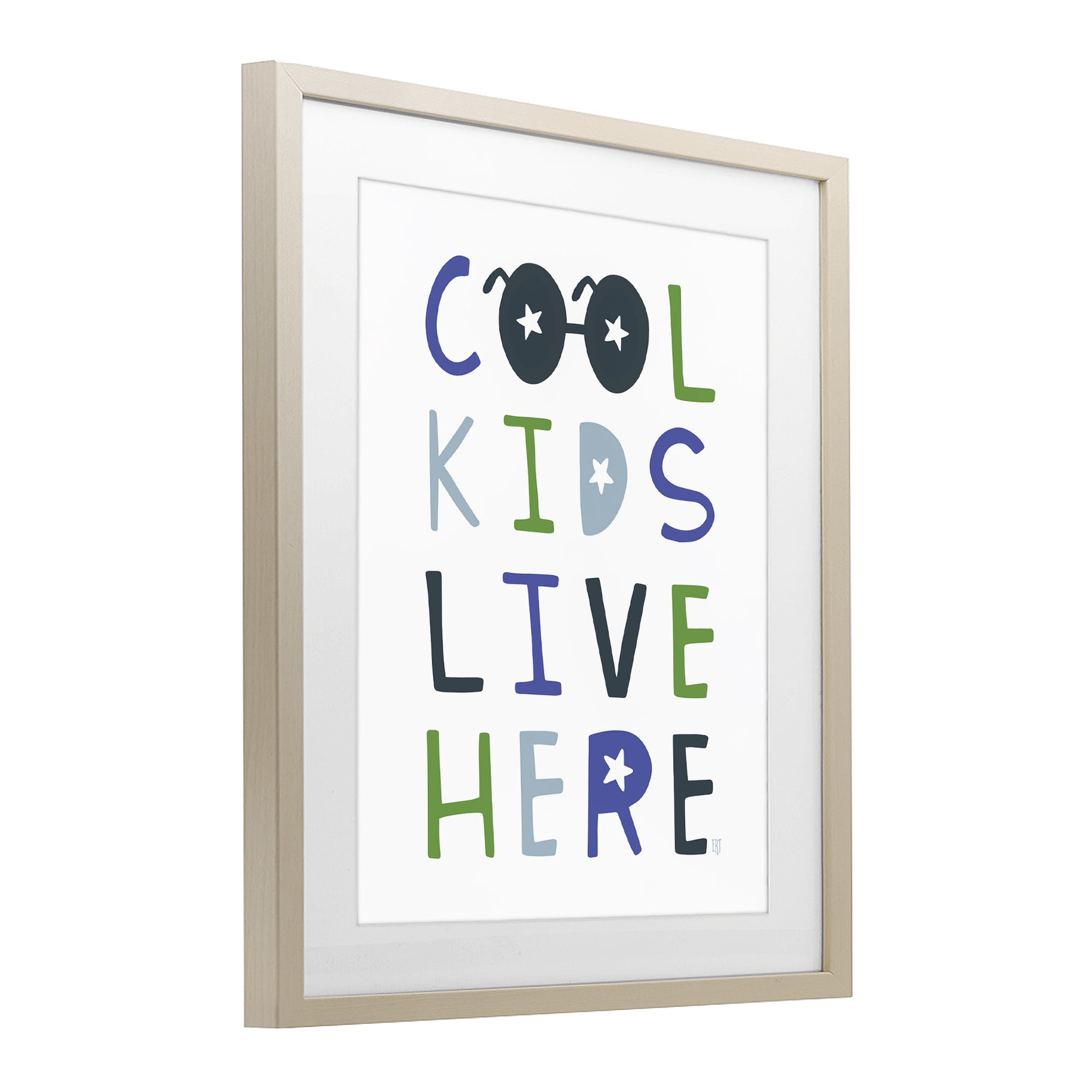 Stupell Industries Cool Kids Live Here Birch Framed Print Under Glass, design by Elizabeth Tyndall