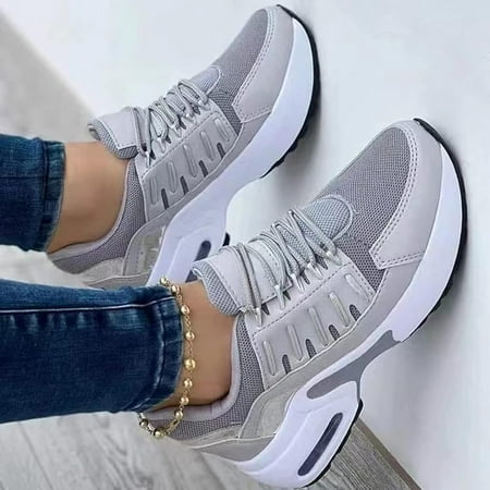 Women s Fashion Low Top Sneakers Casual Lace Up Canvas Shoes Slip-On Flats Play Sneakers Lightweight