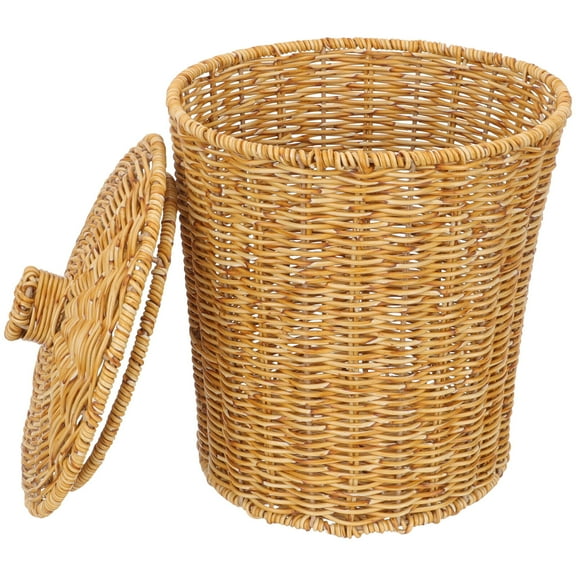 Woven Basket Storage Laundry Hamper with Lid Bohemian Decor Washing Child