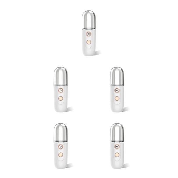 Monstrate Difusor de humidificador recargable por USB de 30ML, rociador de niebla de plástico Facial, vaporizador corporal, herramienta de Blanco 5Conjunto
