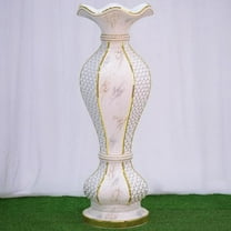 BalsaCircle White Gold 40" Ceramic Pot Vase Marble Design Mirror Mosaic Wedding Party Decorations