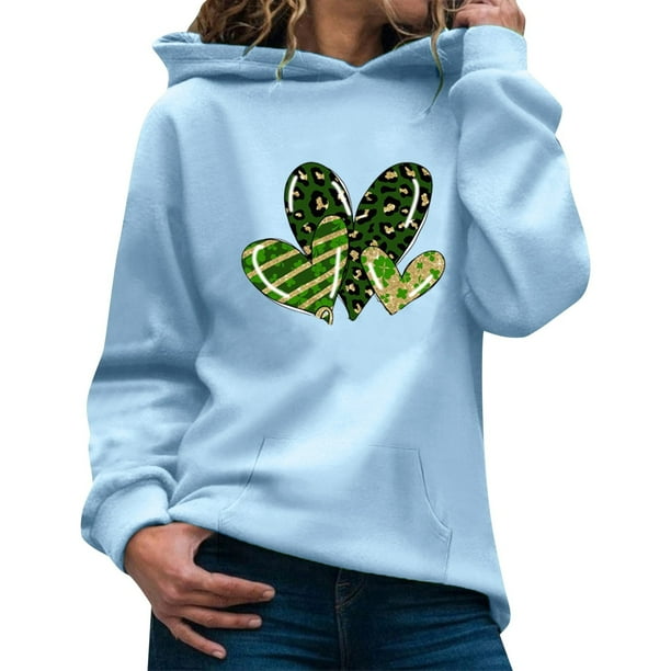 WILLBEST Sudadera de Mujer, Estilo Femenino, con Capucha, Manga Larga y Estampado, Inspirada En El Día de San Patricio (Tema Verde) Modelo 1615 XXX-Grande