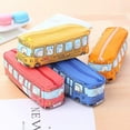 thumbnail image 4 of Monebena Pencil Pouch Cute Cartoon City Bus Pencil Pouch Large Canvas Zipper Pencil Case Stationery Organizer Pen Bags Soft Pencil Box Holder Storage and Organization Supplies, 4 of 16