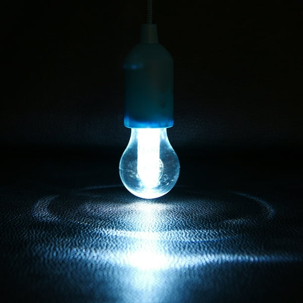Portable LED Bulb Light On A Rope Reading Lamp White Battery Operated Pull Cord - Walmart.com ...