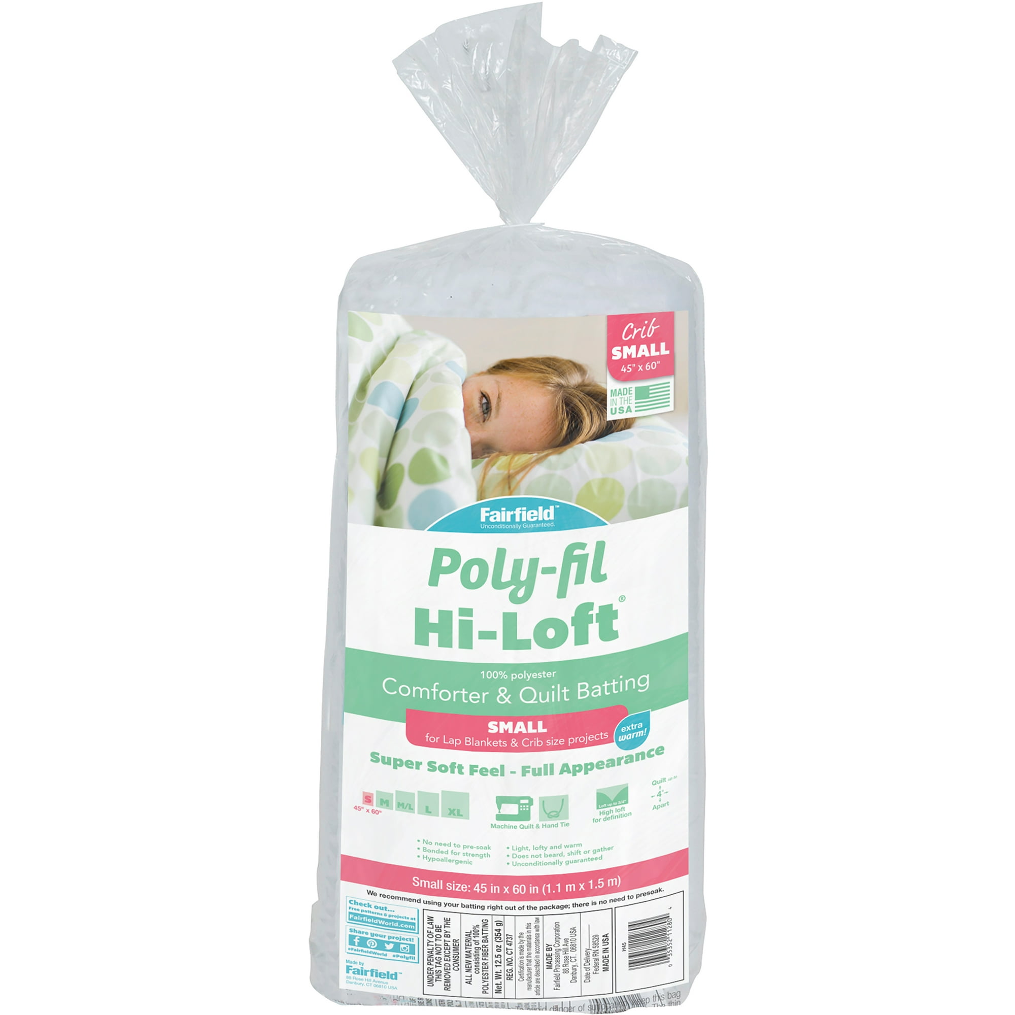 Fairfield Poly Fil Hi Loft Bonded Polyester Quilt Batting Crib