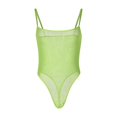 thumbnail image 2 of Hkoxplj Women's Sheer Mesh Thong Bodysuit Spaghetti Strap Square Neck See Through High Stretch Slim Fit Solid Color Bodysuit with Adjustable Straps Club Nightwear Party Outfit for Women, 2 of 9