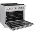 thumbnail image 4 of ZLINE 36 in. 5.2 cu. ft. Gas Range with Convection Gas Oven in DuraSnow Stainless Steel with 6 Brass Burners (SGRS-BR-36), 4 of 7