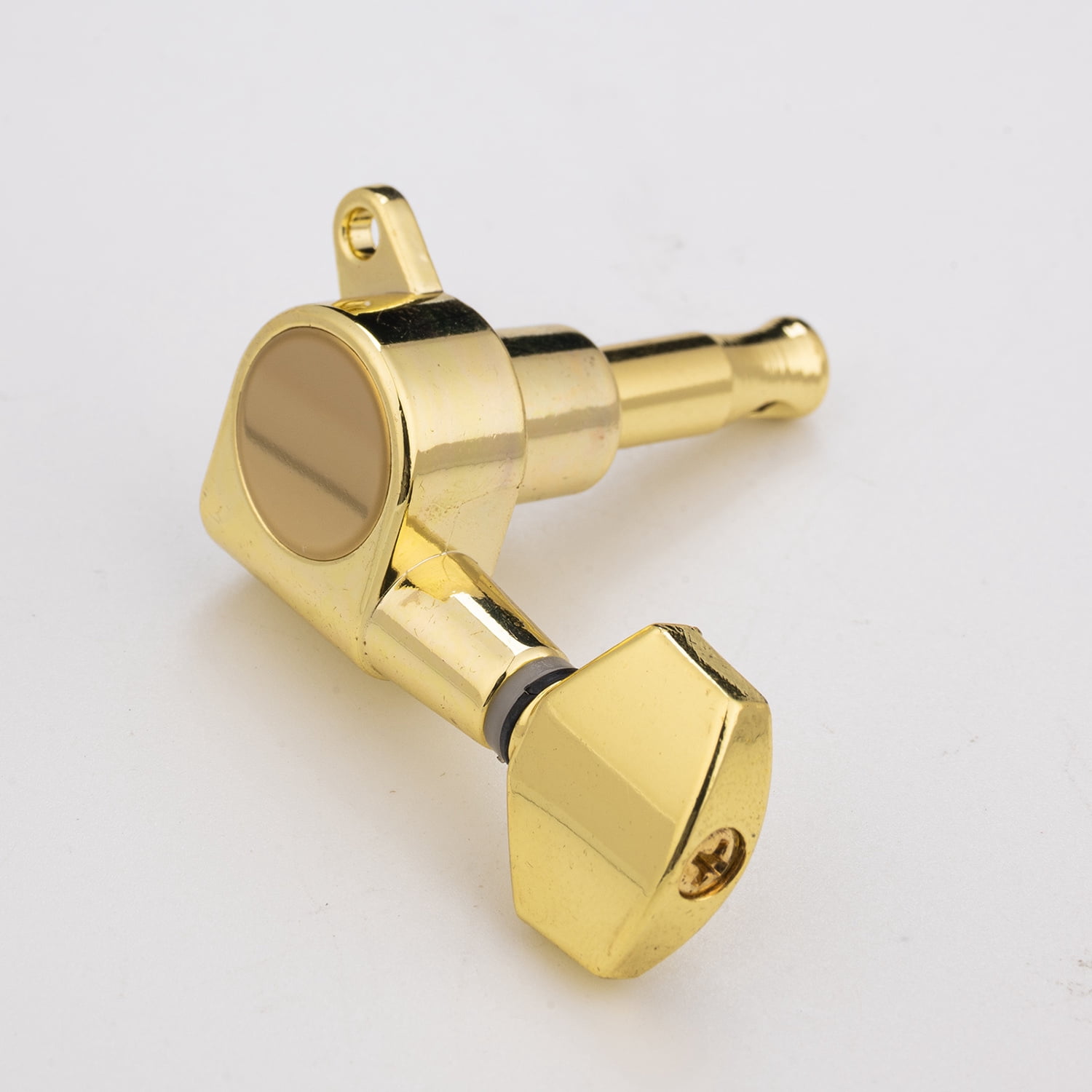 LOOKSEVEN 3 Left 3 Right Hand Sealed Guitar Tuner Pegs,Big Square Electric Guitar String Tuning Pegs Keys Machine Heads for Fender Strat Telecaster Tele/Electric Guitar-Gold