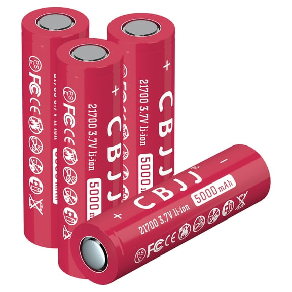 21700 Rechargeable Battery 3.7V 5000mAh Flat Top Battery for Household Flashlights, Camera, Doorbells etc