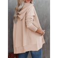 thumbnail image 2 of Sweat-shirt à Capuche avec Poches à Capuche Surdimensionné à Boutonnière et Col Rond pour Femmes, 2 of 5