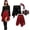 Black, variant on Fortwear Women Pirate Costume 4-Piece Set, Off Shoulder Bell Sleeve Top, Striped Irregular Skirt, Corset Waistband & Headband, Halloween Cosplay Outfit
