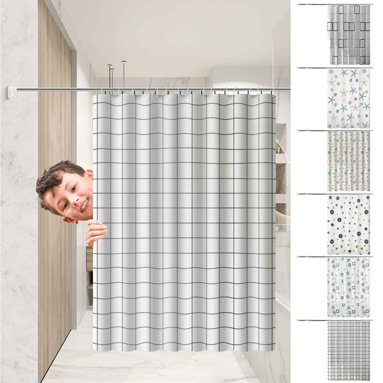 Shower Curtain Waterproof & Mildewproof Bathroom Divider With Wet