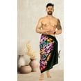 thumbnail image 2 of HAPPY BAY Men's Pareo Sarong Standard Surfing Full Beach Wrap One Size Floral, Black Summer Vacation Party, 2 of 4
