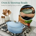 thumbnail image 5 of Best Choice Products Oval 7.5 Quart Cast-Iron Dutch Oven, Heavy-Duty w/ Enamel, Side Handles - Cornflower Blue, 5 of 8