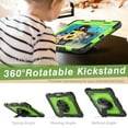 thumbnail image 5 of Dteck for iPad Air 5/Air 4 10.9 Case 2022 2020, iPad Pro 11 Case 2022 2021 with Built-in Screen Protector, Heavy Duty Shockproof Case with Rotatable Hand Strap/Kickstand/Pencil Holder,Black+Green, 5 of 7