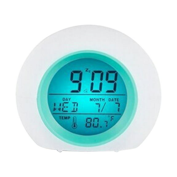 Kids Alarm Clock, Cute Digital Clock with 7-Color Night Light, Temperature/Date, OK to Wake, for Boys & Girls' Bedroom