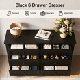 thumbnail image 6 of RichYa 6 Drawer Dresser for Bedroom,Chest of Drawers with Metal Knobs,Dresser for Closet,Kids,Black, 6 of 9