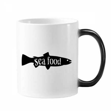 

Black Animal Fish Outline Natural Changing Color Mug Morphing Heat Sensitive Cup With Handles 350ml