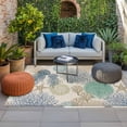 thumbnail image 2 of Nautical Coastaal Outdoor Rug for Patio/Deck/Porch, Non-Slip Large Area Rug 3 x 5 Ft, Ocean Jellyfish Coral Seashells Conch Beige Indoor Outdoor Rugs Washable Area Rugs, Camping Rug Carpet Runner, 2 of 8