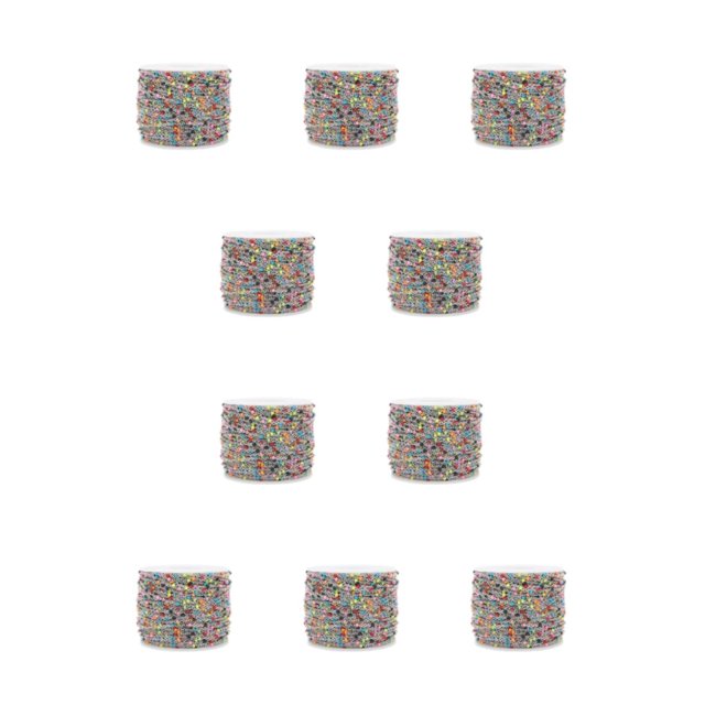Cadena versátil Inteprter de acero inoxidable con cuentas de esmalte coloridas 10piezas