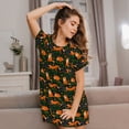 thumbnail image 3 of Pofeuu Cute Little Foxes Print Women's Loose Fit Short Sleeve Nightgown, Comfortable Sleep Dress for Women, Casual Lounge Sleepwear, Soft Cotton Sleep Dress, 3 of 6