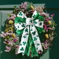thumbnail image 5 of 2PCS St Patricks Day Bow for Wreath Decorations,18in Large White Green Glitter Shamrock Bowknot Irish Holiday Crafts Bows for Tree Topper Front Door Outdoor Outside, 5 of 7