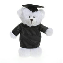 Made by Aliens Personalized White bear Stuffed Animal Plush Toy – Perfect Gift for Graduation  Name or Your School Logo on Gown, Best for Any Grad School Kids 12 Inches