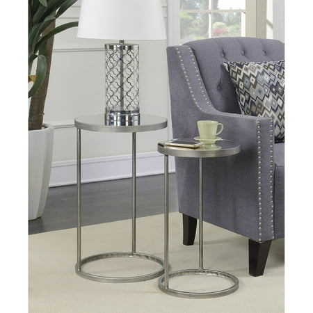 Convenience Concepts Gold Coast Julia Round Nesting Mirror End Tables