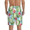 thumbnail image 2 of JUNZAN Flowers and Cactus Pattern Sleep Pajama Shorts for Men,Men's Pajama Bottoms,Sleepwear,Pj Shorts, 2 of 7