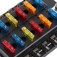 thumbnail image 2 of 12‑Way Fuse Box Kit Blade Fuse Block Holder with LED Indicator for Car Truck Bus Marine Boat Yacht, 2 of 7