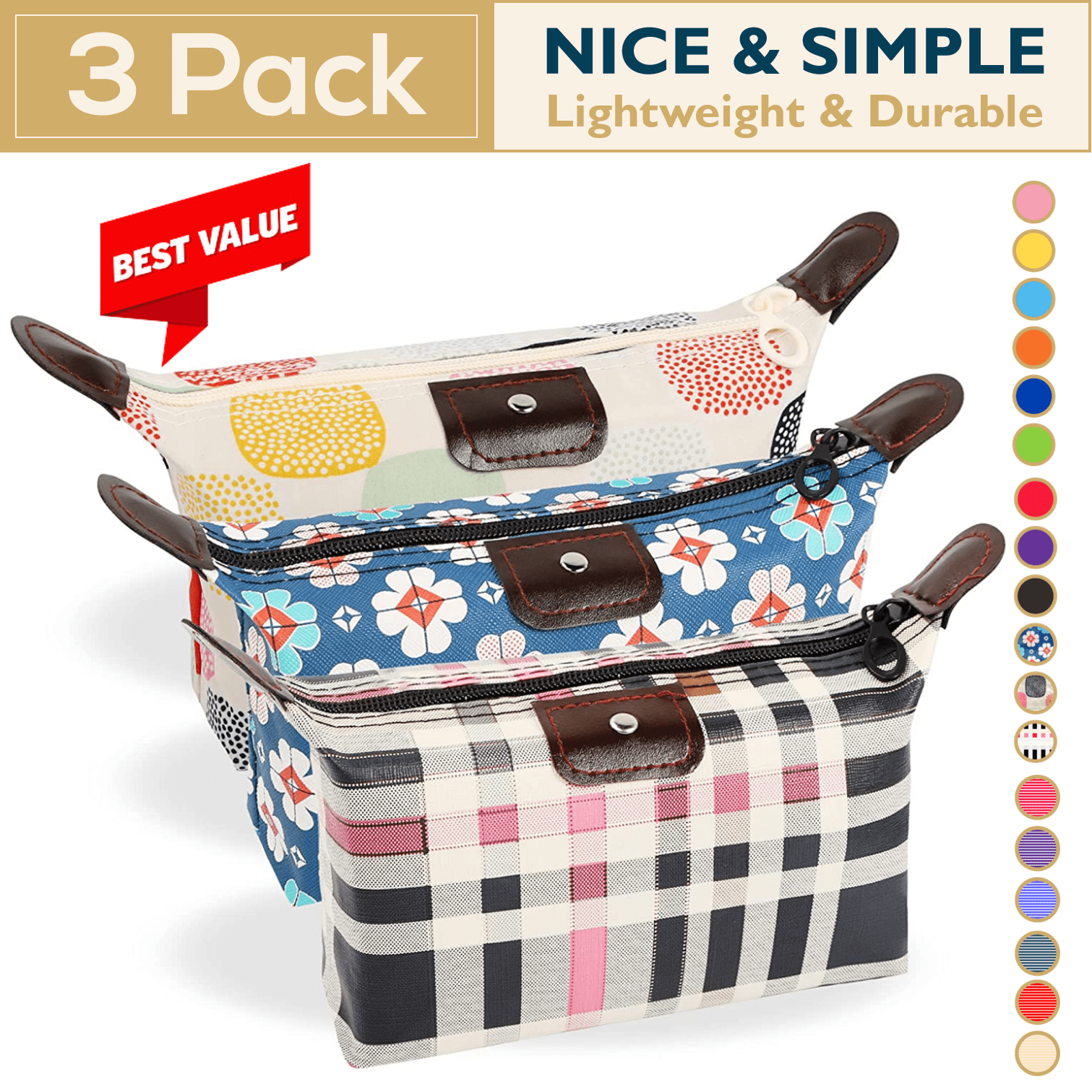 Waterproof store cosmetic pouch