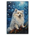thumbnail image 3 of Thuan American Eskimo Dog Art Van Gogh-Inspired - Contemporary Abstract Modern Dog Wall Decor - Dog Painting Canvas Canvas Print 11x17 inches Unframed, 3 of 6