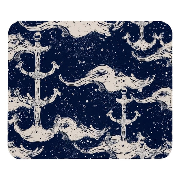 PhooArto Comfortable Mouse Pad Anchors Waves Splashes Sea Pattern Desktop Mousepad , 21 x 25 cm Mouse Mat, Non-Slip Rubber Base, Improves Speed and Precision