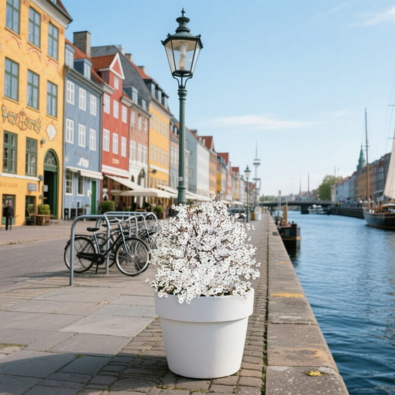 RBCKVXZ Artificial Boxwood Balls Topiary Tree Faux Bush for Outdoor with Ground Spike 22", UVproof Fake Shrubs Realistic Boxwood Plants for Garden, Yard, Porch, Patio Decor(White)