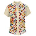 thumbnail image 3 of Mens Flower Casual Button Down Short Hawaiian Shirts Flower Print Suits Tropical 2PC Set Summer Shirt, 3 of 6